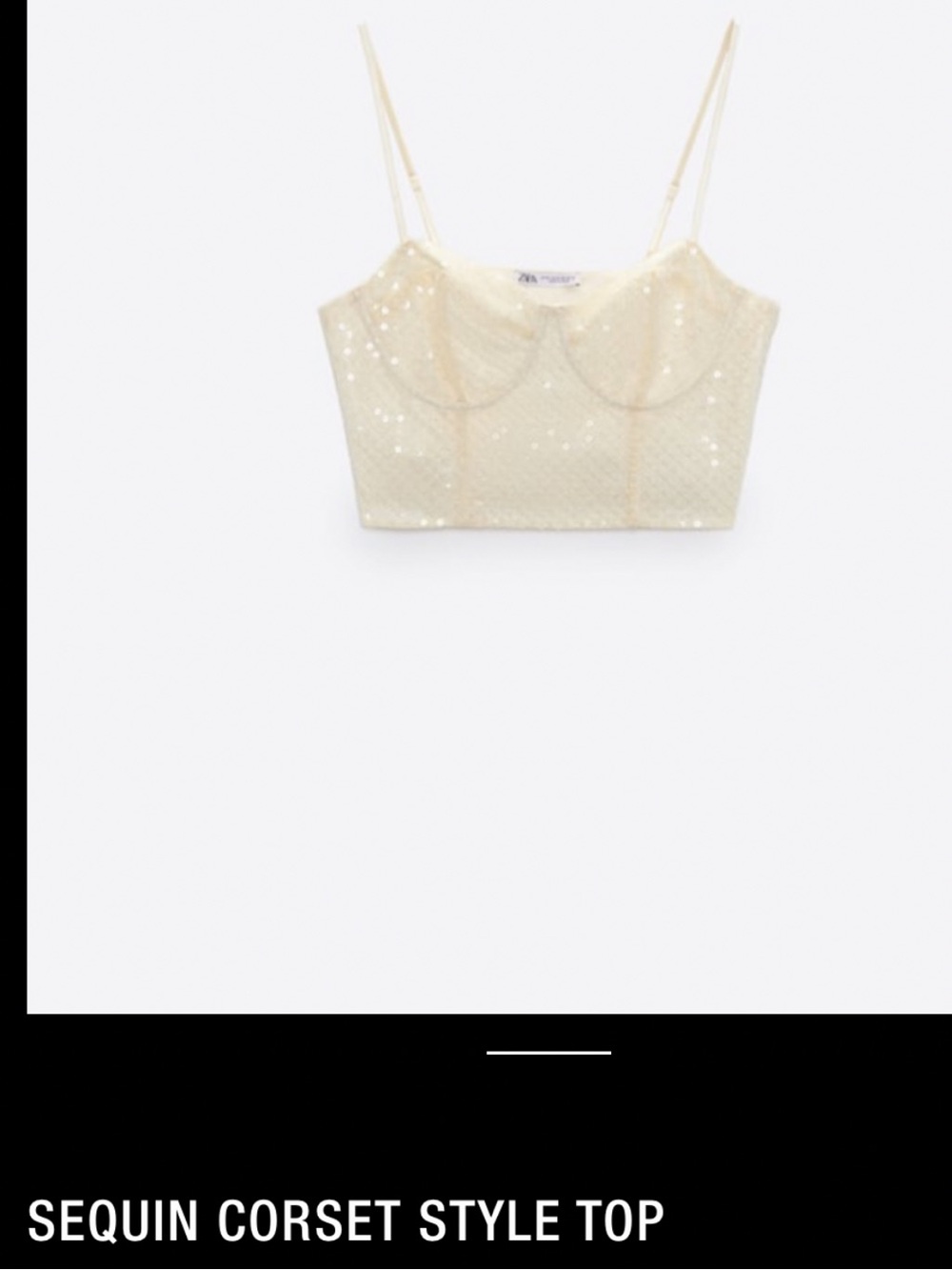 Zara sequins corset style top, clear plastic , butter - Picture 11 of 12